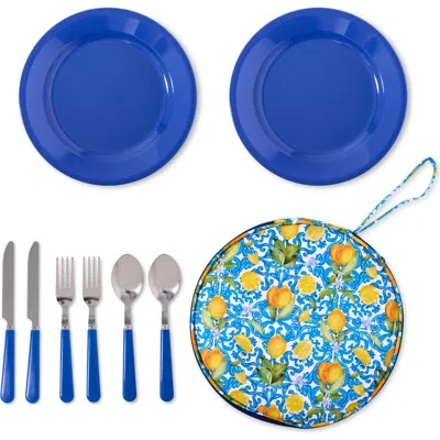 Core Home 9-piece Picnic Pouch Set In Blue