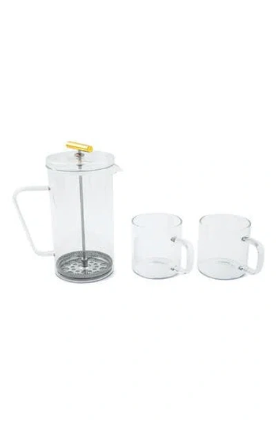 Core Home Clear Glass French Press 3-piece Set In Transparent
