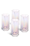 Core Home Flower Set Of 4 Highball Glasses In Clear