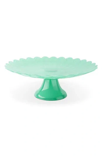 Core Home Scalloped Daisy Cake Stand In Green
