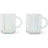Core Home Set Of 2 Flower Mugs In Clear