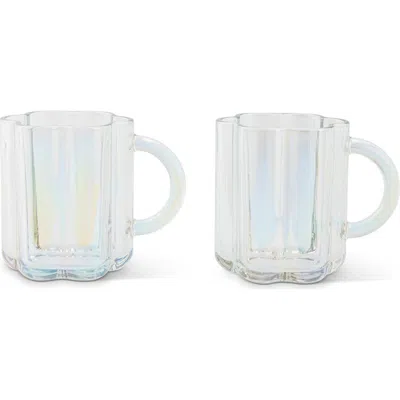 Core Home Set Of 2 Flower Mugs In Clear