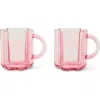 Core Home Set Of 2 Flower Mugs In Pink