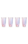 Core Home Tulip Set Of 4 Highball Glasses In Pink