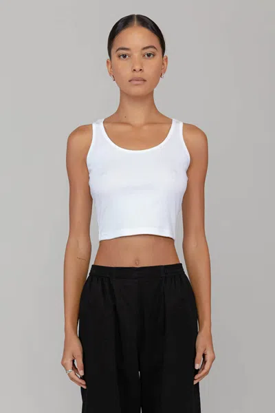 Leset Kelly Scoop Neck Tank In White