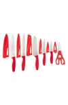 Core Kitchen 12-piece Quick Pro Knife Set With Sheaths In Red