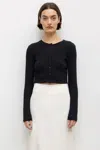 Leset Lauren Cropped Cardigan Ii In Black