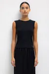 Leset Lauren Sleeveless Crewneck Top In Black