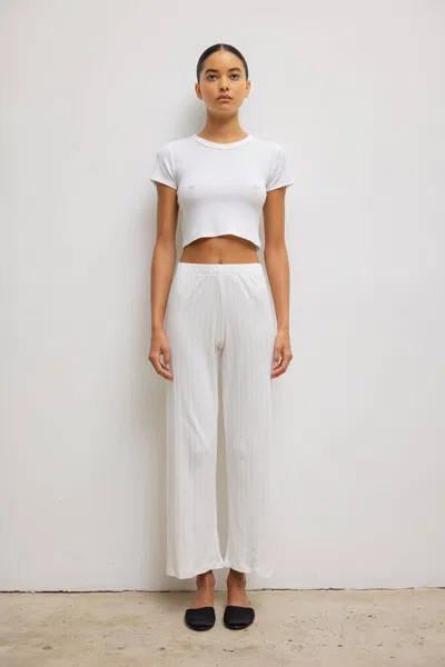 Leset Pointelle Burnout Pant In White