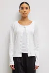Leset Women's Pointelle-knit Cotton Cardigan In White