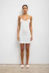 Leset Pointelle Tie Front Dress In White