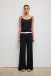Leset Pointelle Boxer Pant In Black