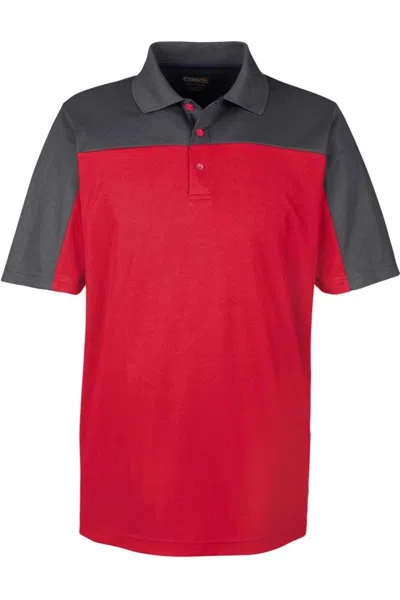 Core365 Balance Colorblock Performance Piqu Polo In Red