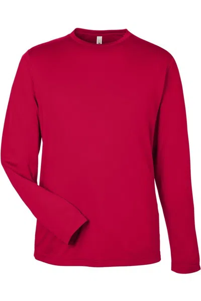 Core365 Capital Long Sleeve Performance T-shirt In Pink