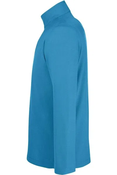 Core365 Fusion Chromasoft Pique Quarter-zip Pullover In Blue