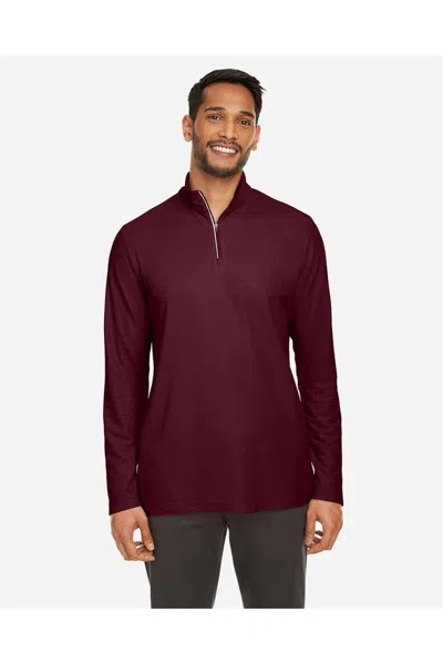 Core365 Fusion Chromasoft Pique Quarter-zip Pullover In Brown