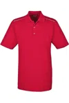 Core365 Radiant Performance Piqu Polo Withreflective Piping In Red