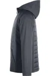 Core365 Techno Lite Hybrid Hooded Jacket In Gray