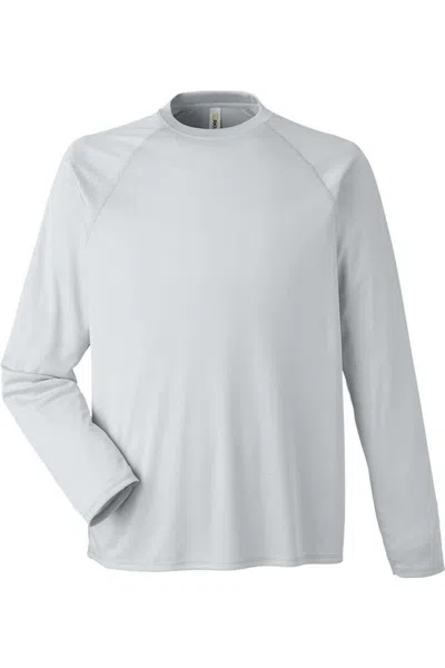 Core365 Ultra Uvp Marina Raglan Long Sleeve T-shirt In Silver