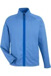 Core365 Venture Heathered Stripe Quarter-zip Pullover In Blue