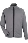 Core365 Venture Heathered Stripe Quarter-zip Pullover In Gray