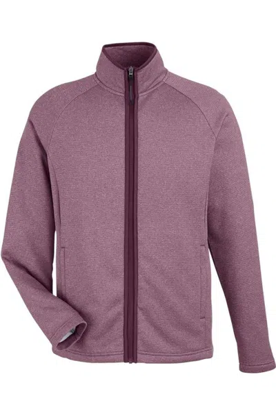 Core365 Venture Heathered Stripe Full-zip In Pink
