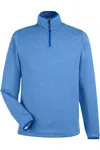 Core365 Venture Heathered Stripe Quarter-zip Pullover In Blue
