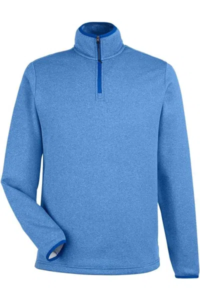 Core365 Venture Heathered Stripe Quarter-zip Pullover In Blue