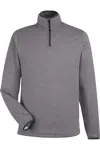 Core365 Venture Heathered Stripe Quarter-zip Pullover In Gray