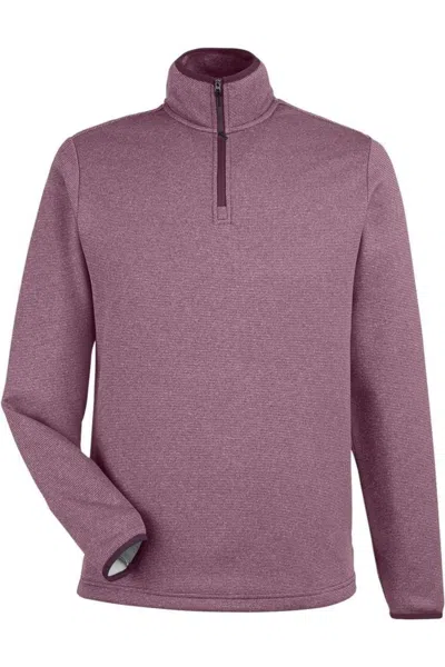 Core365 Venture Heathered Stripe Quarter-zip Pullover In Pink