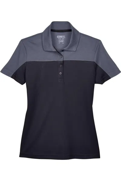 Core365 Women's Balance Colorblock Performance Piqu Polo In Black