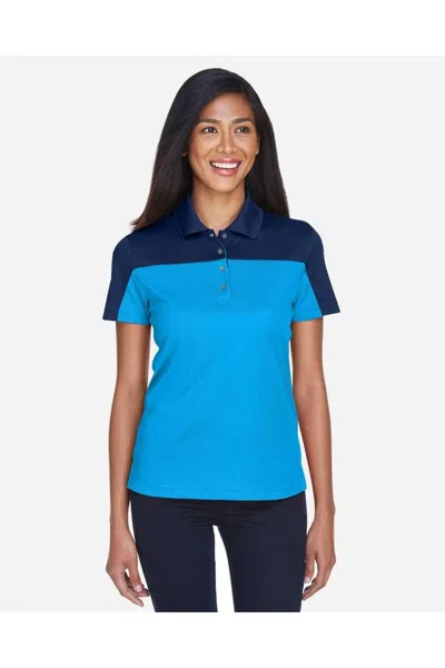 Core365 Women's Balance Colorblock Performance Piqu Polo In Blue