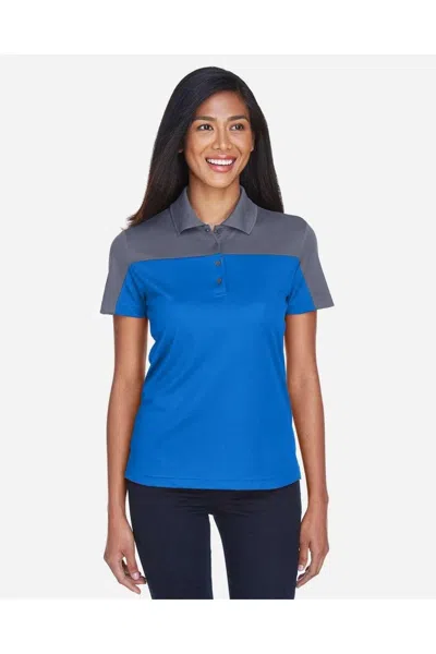 Core365 Women's Balance Colorblock Performance Piqu Polo In Blue