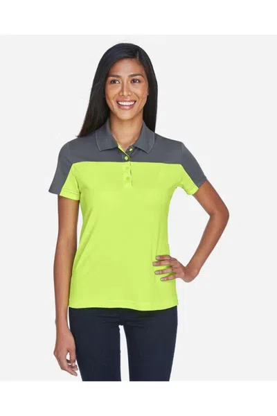 Core365 Women's Balance Colorblock Performance Piqu Polo In Yellow