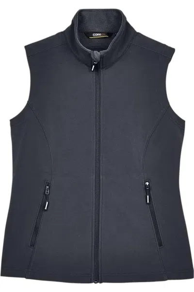 Core365 Women's Cruise Two-layer Fleece Bonded Softshell Vest In Black
