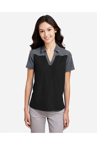 Core365 Women's Fusion Chromasoft Colorblock Polo In Black
