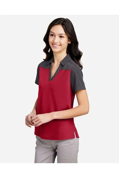 Core365 Women's Fusion Chromasoft Colorblock Polo In Red
