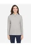 Core365 Women's Fusion Chromasoft Pique Quarter-zip Pullover In Silver