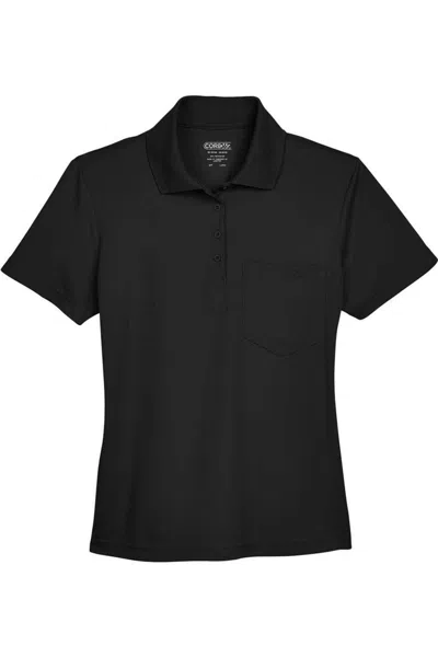 Core365 Women's Origin Performance Piqu Polo With Pocket In Black