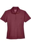 Core365 Women's Origin Performance Piqu Polo With Pocket In Burgundy