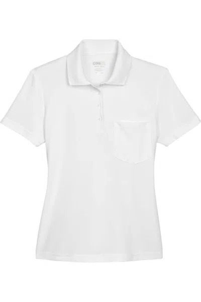 Core365 Women's Origin Performance Piqu Polo With Pocket In White
