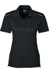 Core365 Women's Radiant Performance Piqu Polo With Reflective Piping In Black