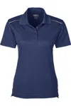Core365 Women's Radiant Performance Piqu Polo With Reflective Piping In Blue