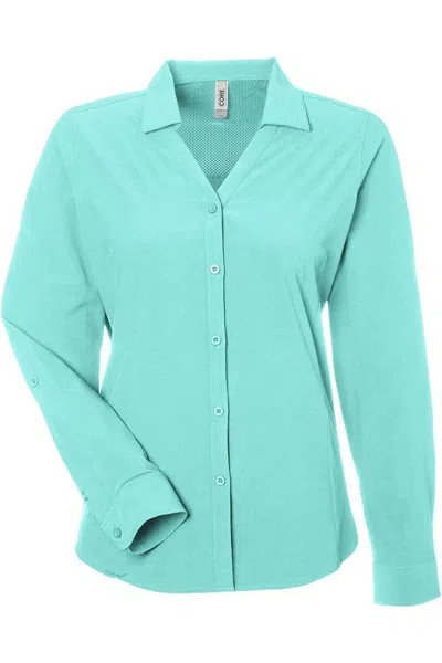 Core365 Women's Ultra Uvp Long Sleeve Marina Shirt In Blue