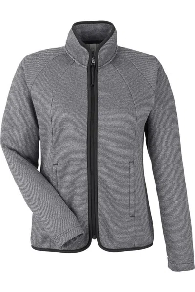 Core365 Women's Venture Heathered Stripe Full-zip In Grey