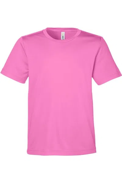 Core365 Kids' Youth Capital Performance T-shirt In Pink