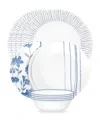 Corelle Botanical Stripes 12 Pc. Dinnerware Set, Service For 4 In White