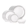 Corelle Brushed Silver 16-pc. Glass Dinnerware Set In White