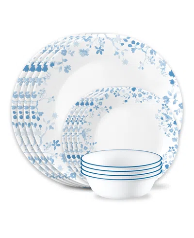 Corelle Garden Song 12 Pc. Dinnerware Set, Service For 4 In Blue