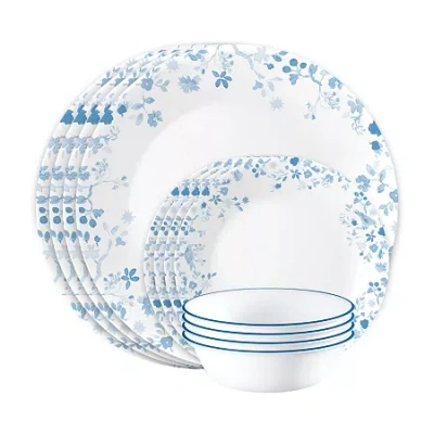 Corelle Garden Song 12-pc. Glass Dinnerware Set In Blue